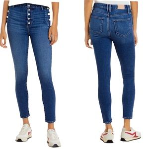 Paige | Emmie Skinny Ankle Sightseeing Distressed Jeans with Exposed Buttons